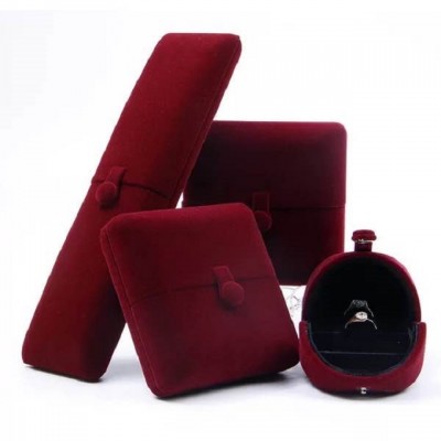 In stock Pu Leather Jewelry Gift Case set includes rings/necklace/earrings storage